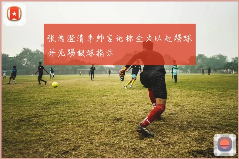 张浩澄清李帅言论称全力以赴踢球并无踢假球指示